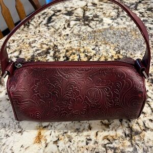 Victoria's Secret cosmetic bag burgundy Embossed Floral